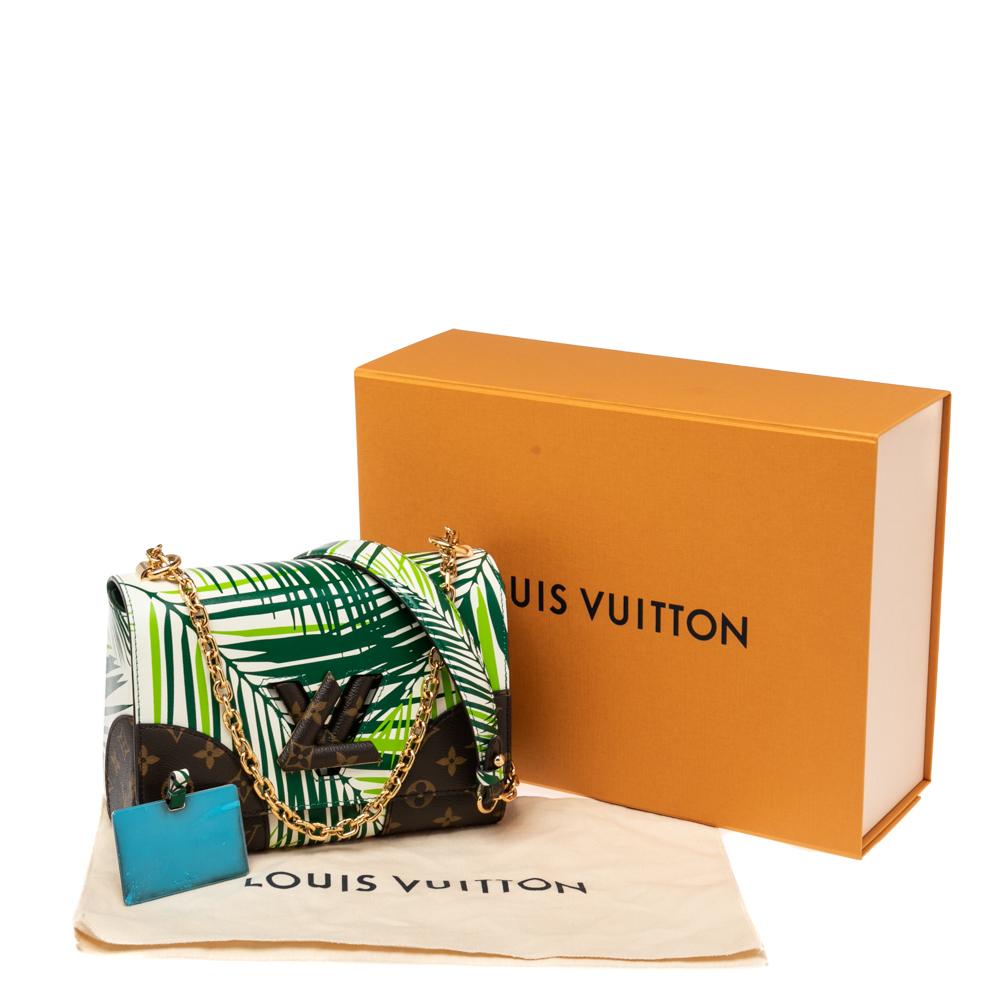 Louis Vuitton Green Palm Print Leather Twist MM Bag 4