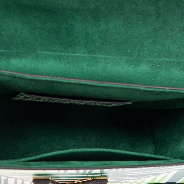Louis Vuitton Green Palm Print Leather Twist MM Bag For Sale 3
