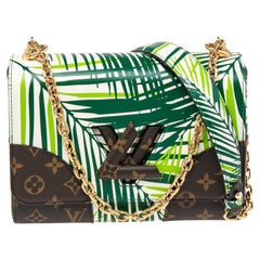 Louis Vuitton Green Palm Print Leather Twist MM Bag
