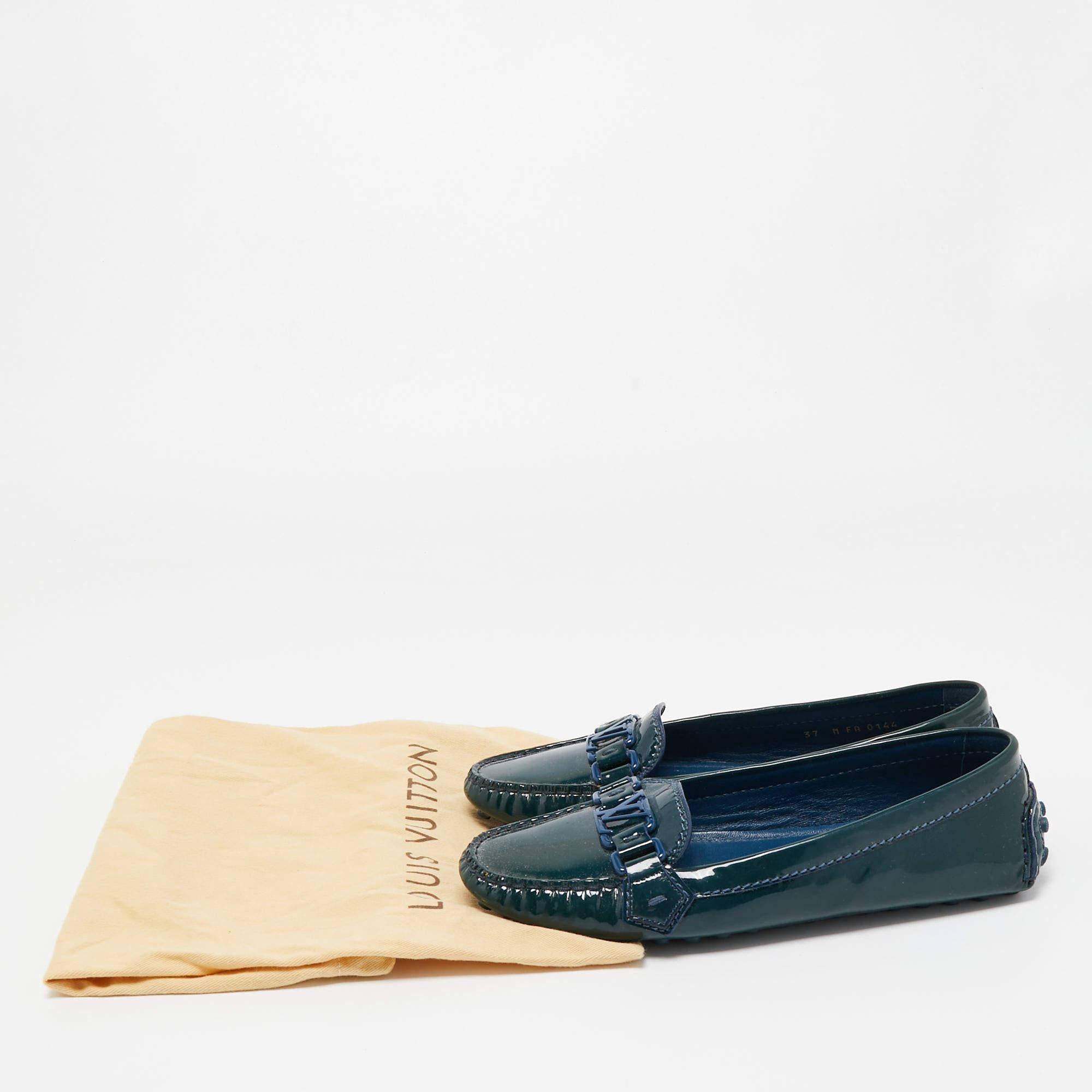 Oxford Loafers von Louis Vuitton aus grünem Lackleder in Oxford in Grün, Größe 37 im Angebot 5
