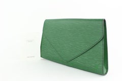 Louis Vuitton Green Pochette Clutch Epi Borneo Art Deco Envelope 18lz1106 Wallet