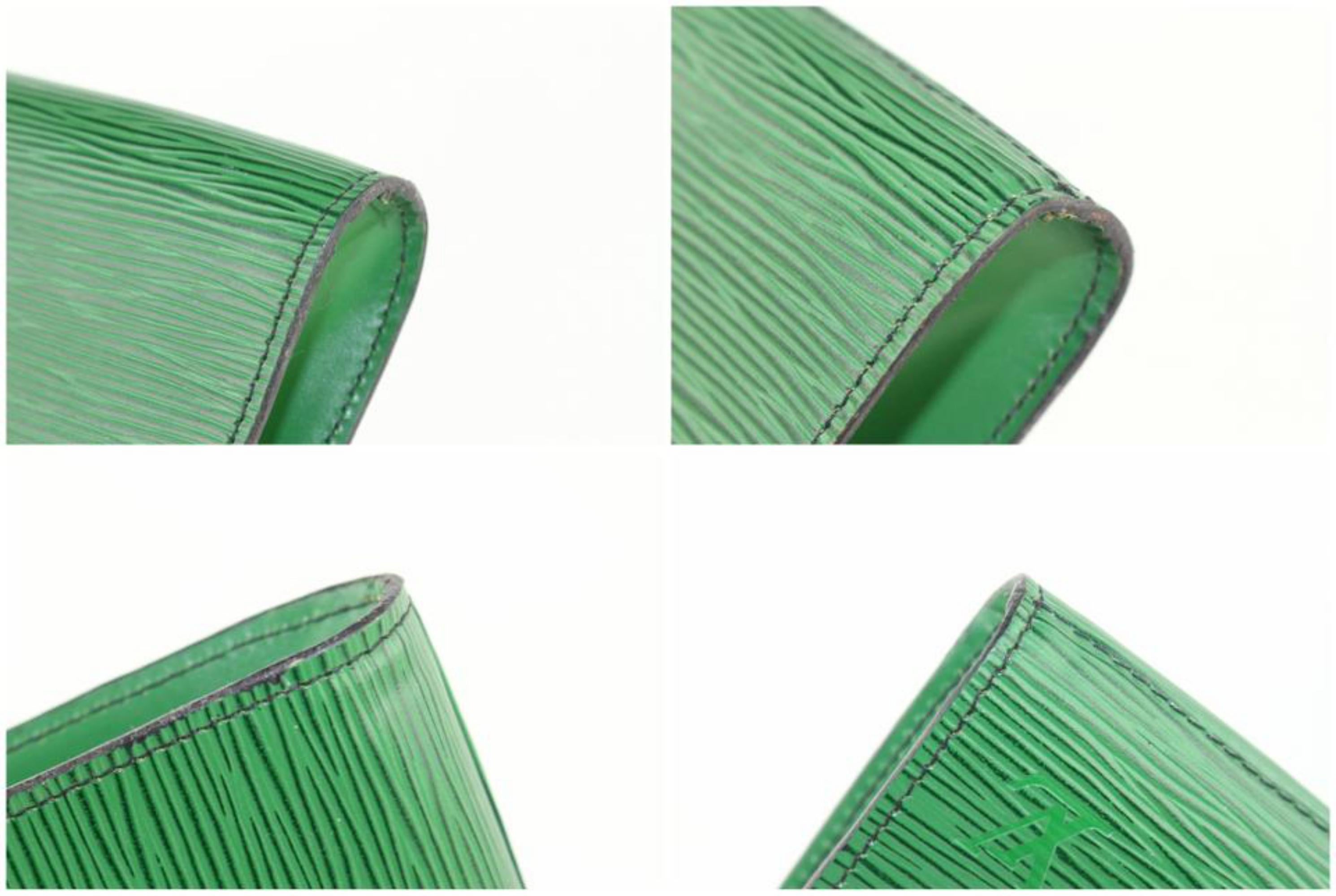 Louis Vuitton Green Pochette Clutch Epi Borneo Art Deco Envelope 18lz1106 Wallet For Sale 3