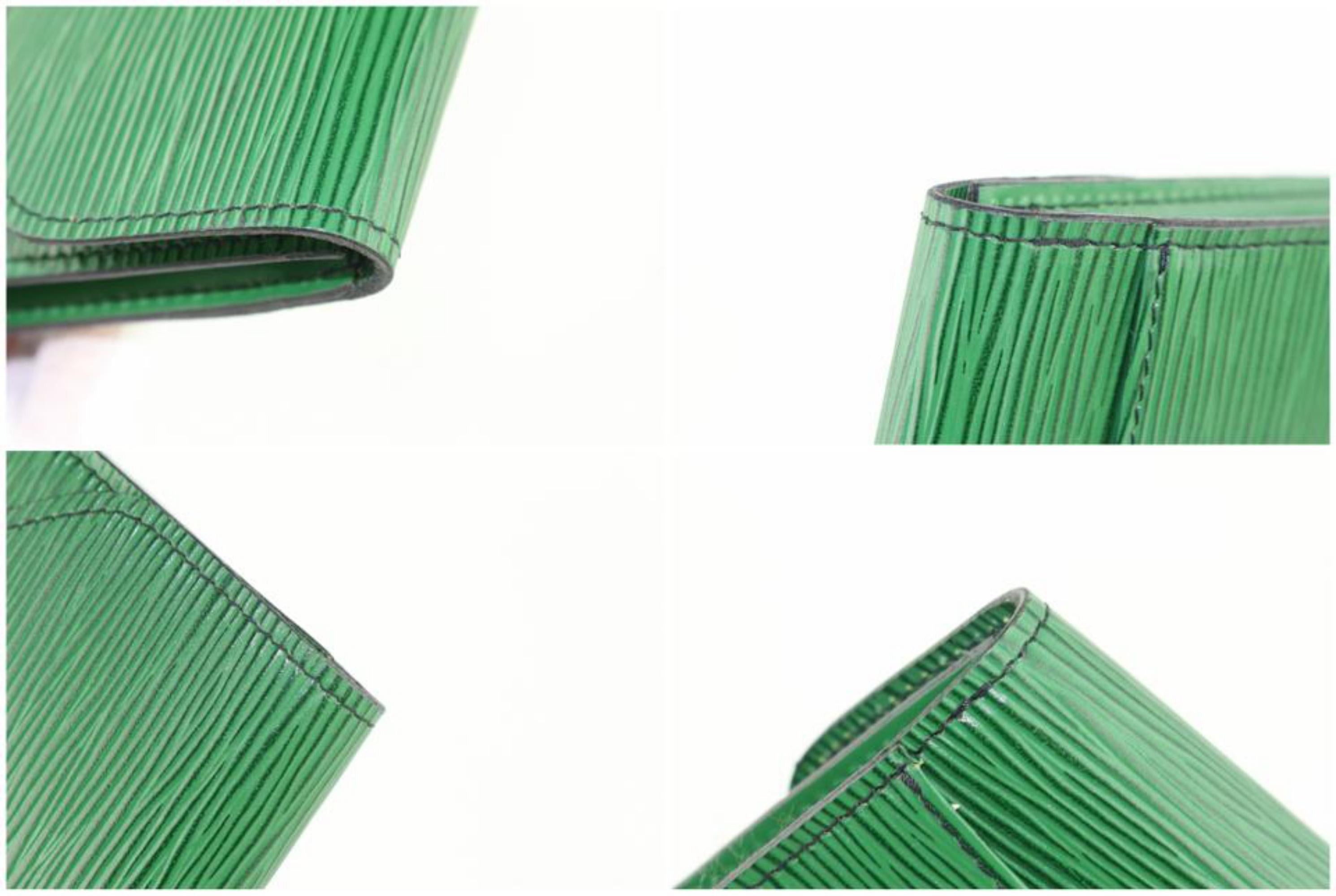 Louis Vuitton Green Pochette Clutch Epi Borneo Art Deco Envelope 18lz1106 Wallet For Sale 5