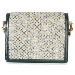 Mini Dauphine Louis Vuitton en denim matelassé vert imprimé Monogram