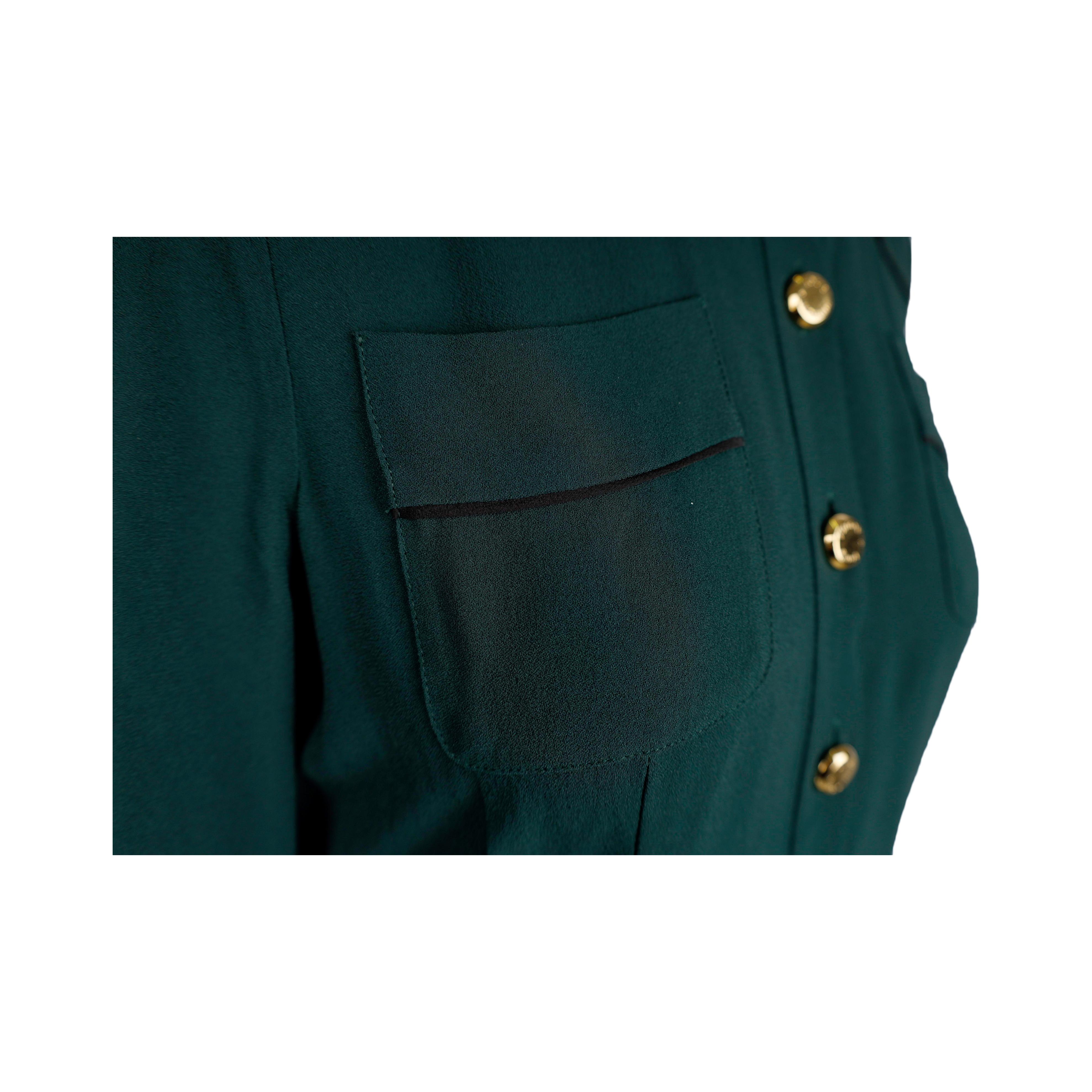 Louis Vuitton Green Shirt Dress  In Excellent Condition For Sale In Milano, IT