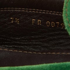 Louis Vuitton Green Suede Imola Tassel Slip On Loafers Size 41.5