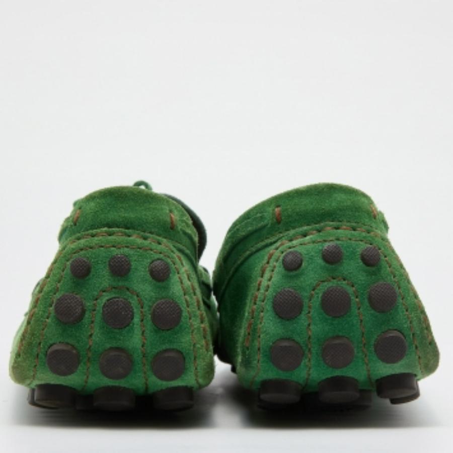 Louis Vuitton - Imola Slip On Loafers en daim vert - Taille 41.5 en vente 2