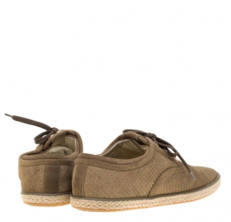 Marron Louis Vuitton - Baskets espadrilles Petit Damier en daim vert, taille 38 en vente