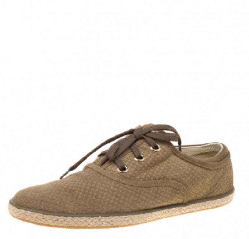 Louis Vuitton - Baskets espadrilles Petit Damier en daim vert, taille 38 en vente 1