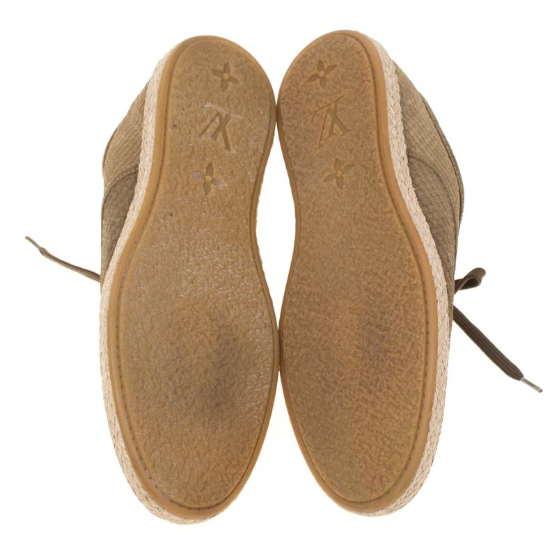 Louis Vuitton Verde Ante Petit Damier Alpargatas Zapatillas Talla 38 2