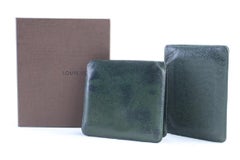 Louis Vuitton Green Taiga and Card Case Set 226904 Wallet