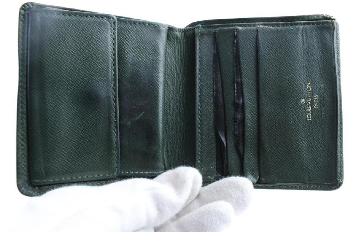 Gray Louis Vuitton Green Taiga and Card Case Set 226904 Wallet For Sale