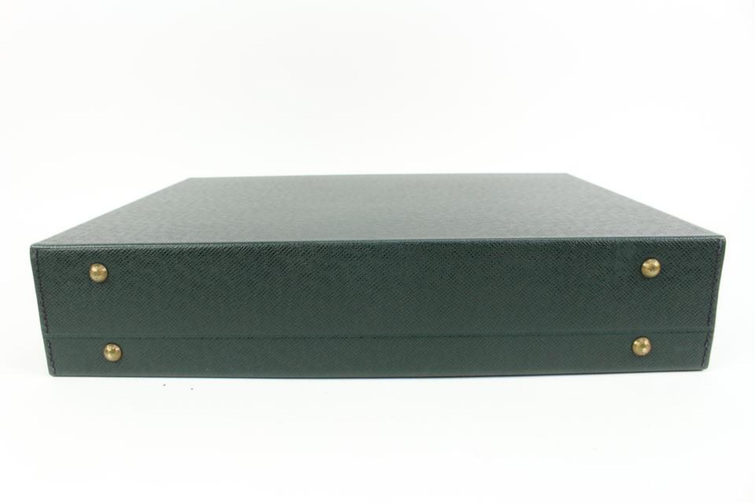 Black Louis Vuitton Green Taiga Diplomat Briefcase Hard Trunk 7L815a For Sale