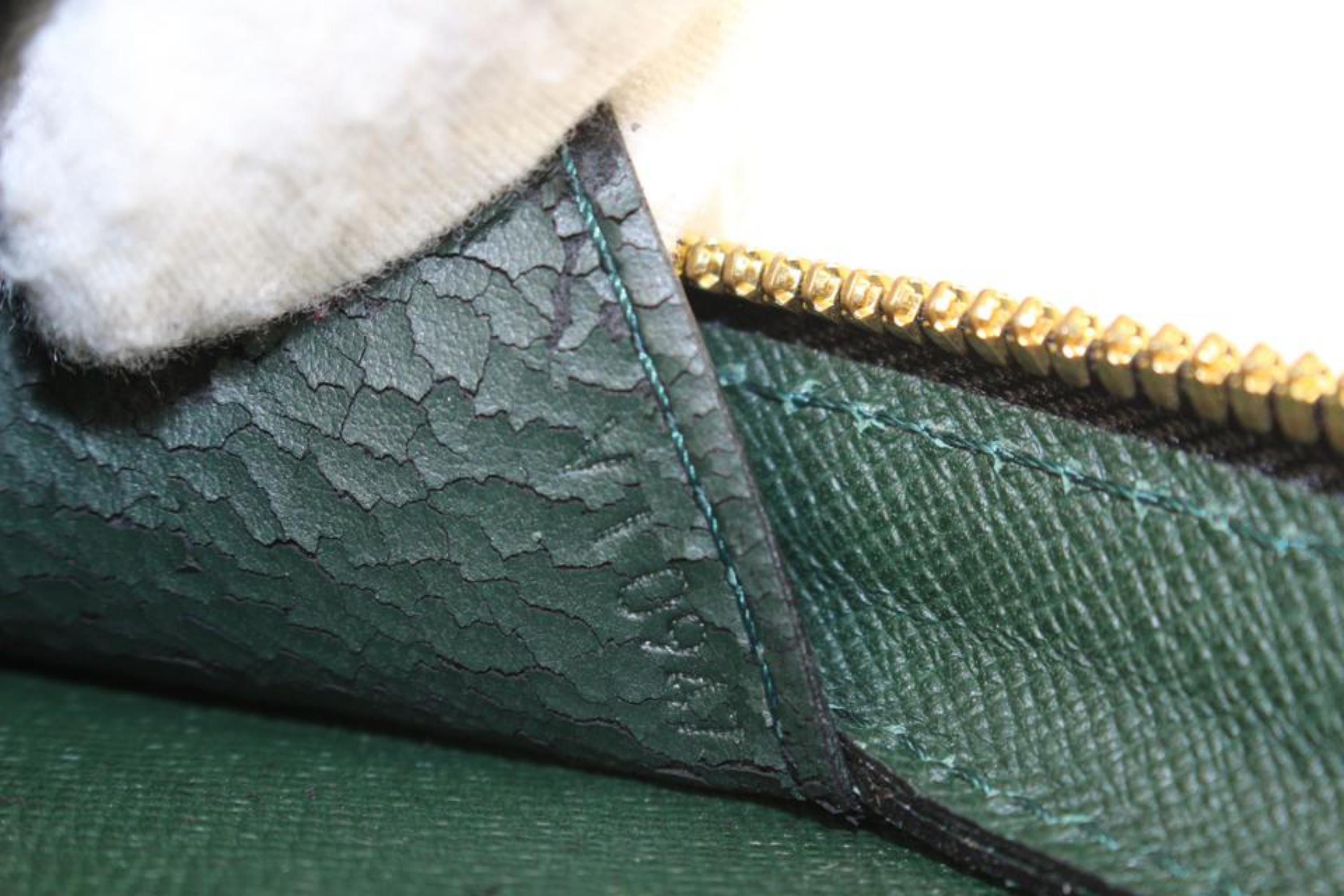 Louis Vuitton Green Taiga Leather Attache Portfolio 1213lv12 5