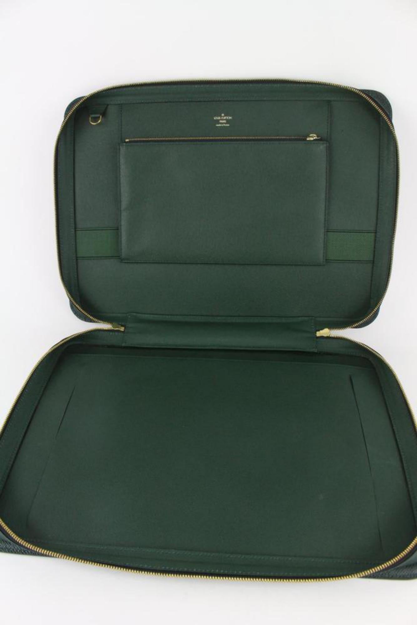 Louis Vuitton Green Taiga Leather Attache Portfolio 1213lv12 6