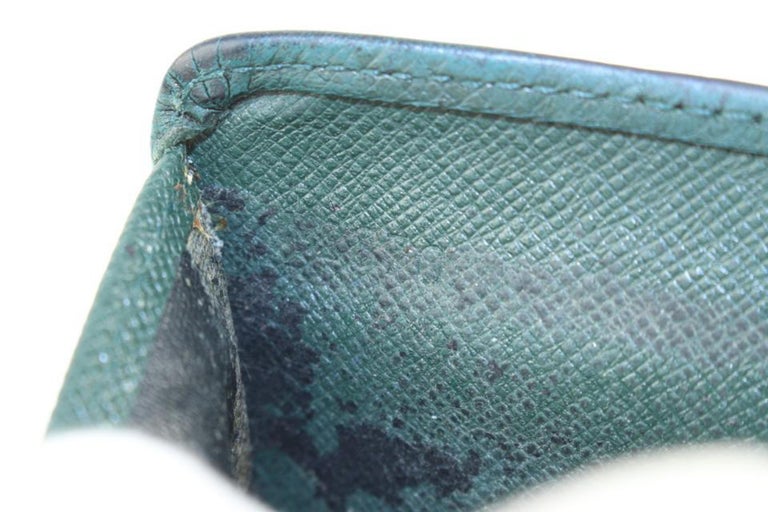 Louis Vuitton Green Taiga Leather Bifold Men's Wallet Marco Florin Slender  5LV11 at 1stDibs