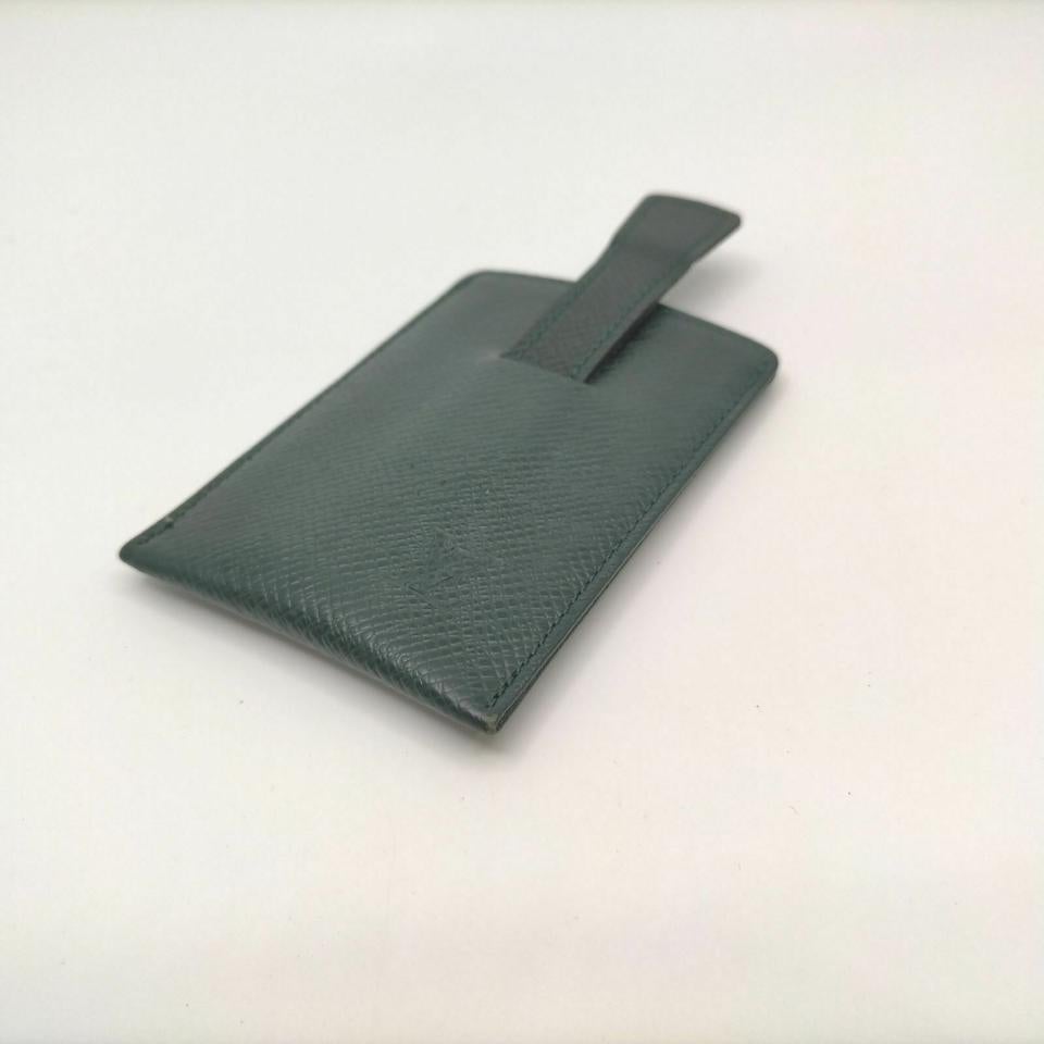 Louis Vuitton Green Taiga Leather Card Case Etui Cartes De Visite Toilette 3