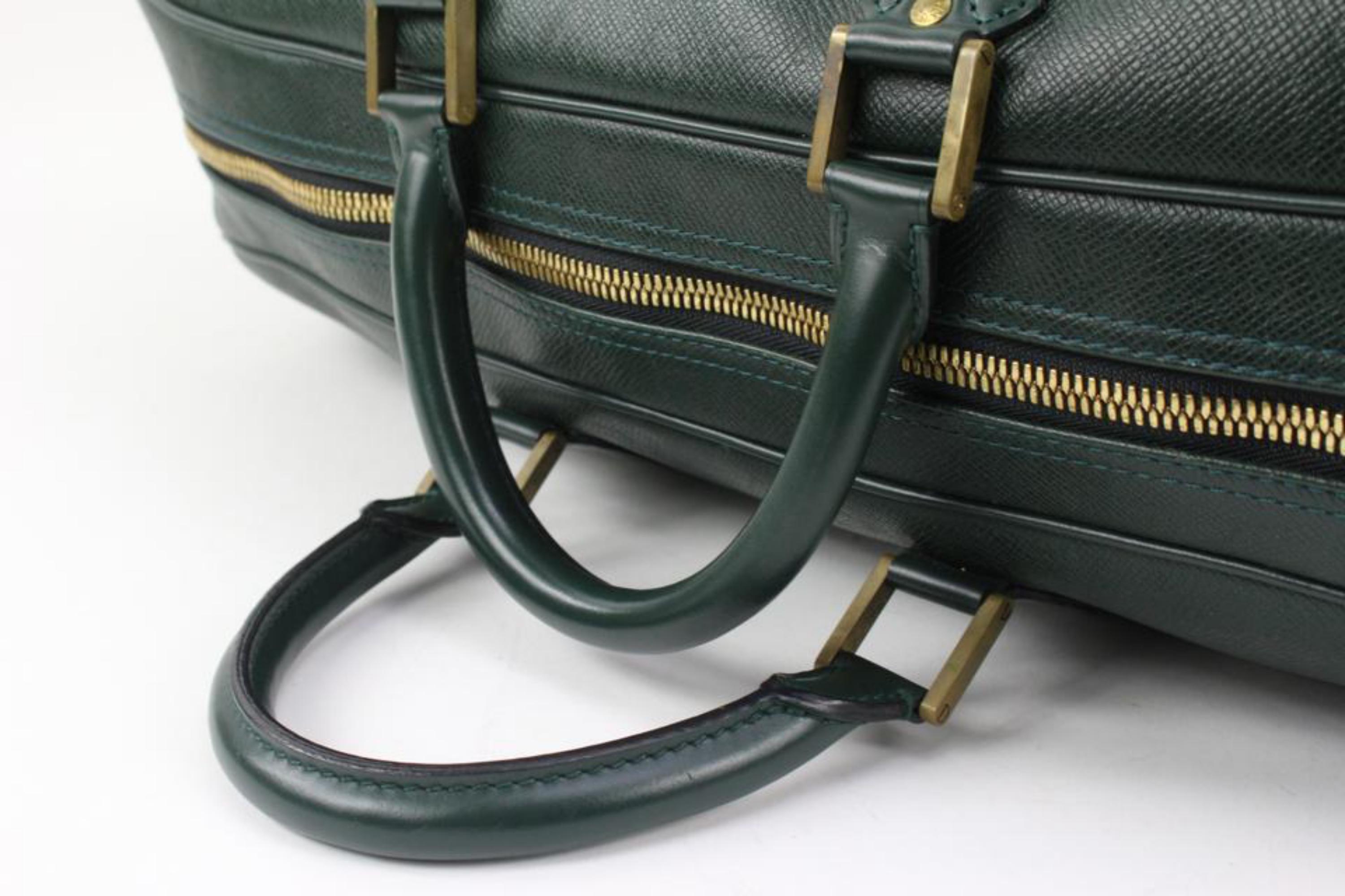 Black Louis Vuitton Green Taiga Leather Kendall GM Duffle Bag Keepall 19lv223s
