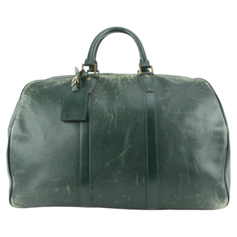 Louis Vuitton Green Taiga Leather Kendall PM Keepall Duffle 24LV2 For Sale