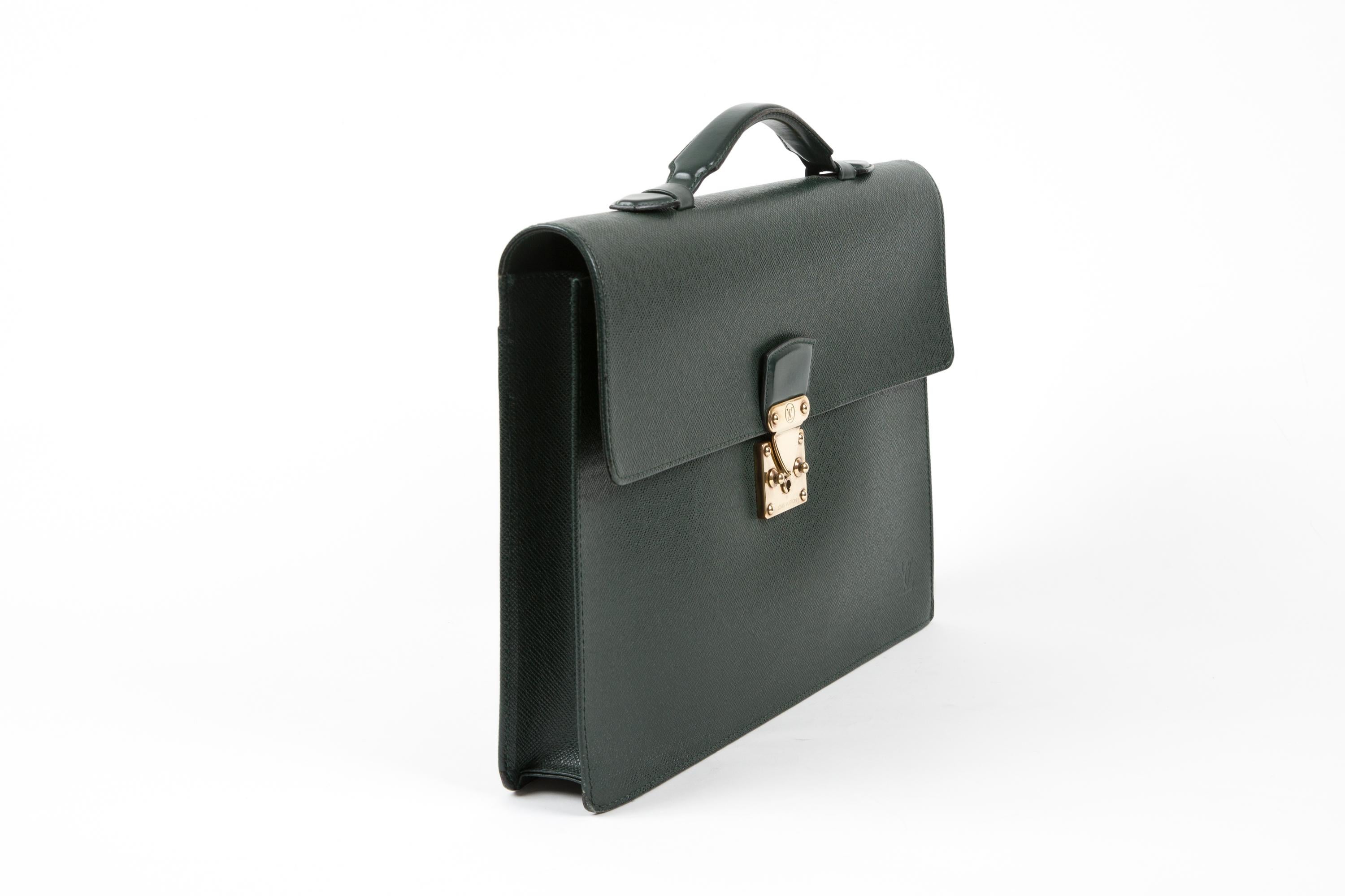 Louis Vuitton green Taiga leather 