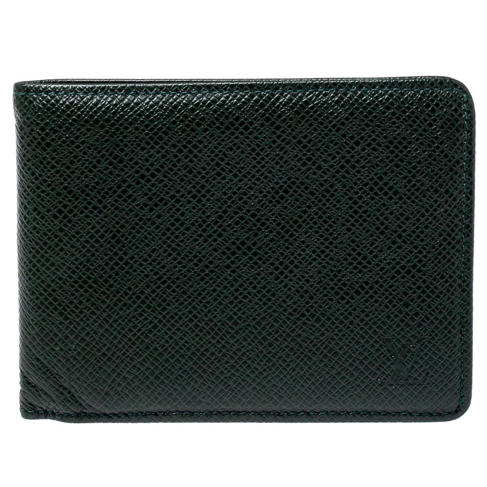 Louis Vuitton Multiple Wallet Taiga Leather Black AUTHENTIC for