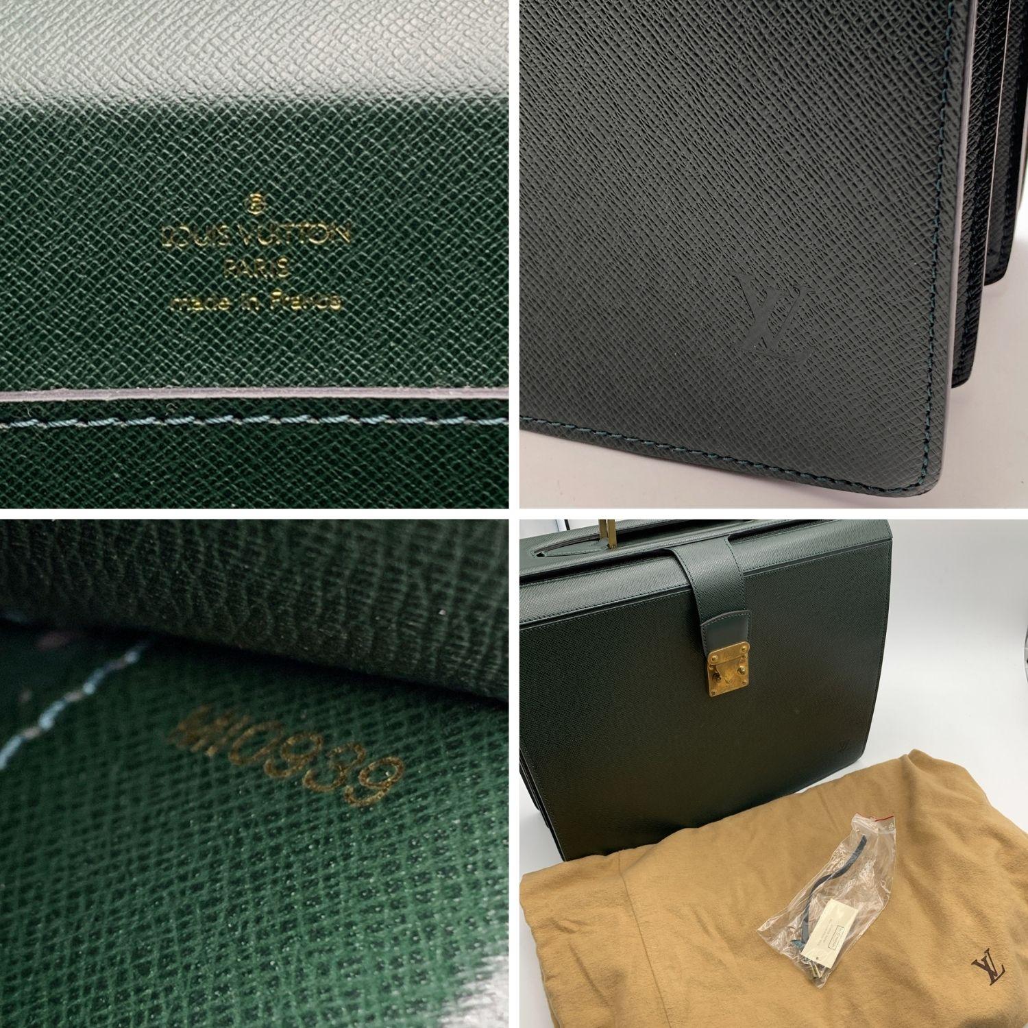 Louis Vuitton Green Taiga Leather Oural Pilot Case Large Briefcase 2