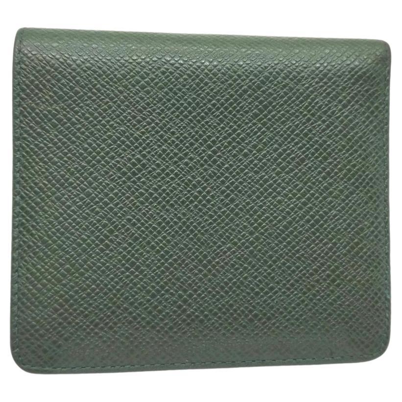 Louis Vuitton Green Taiga LEather Porto Vie 3 Cults Wallet Credit 857415