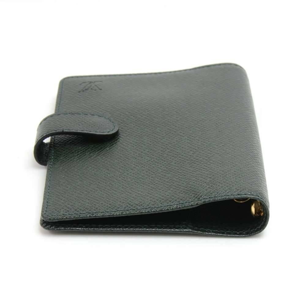 Women's or Men's Louis Vuitton Green Taiga Leather Ring Agenda Cover PM  For Sale