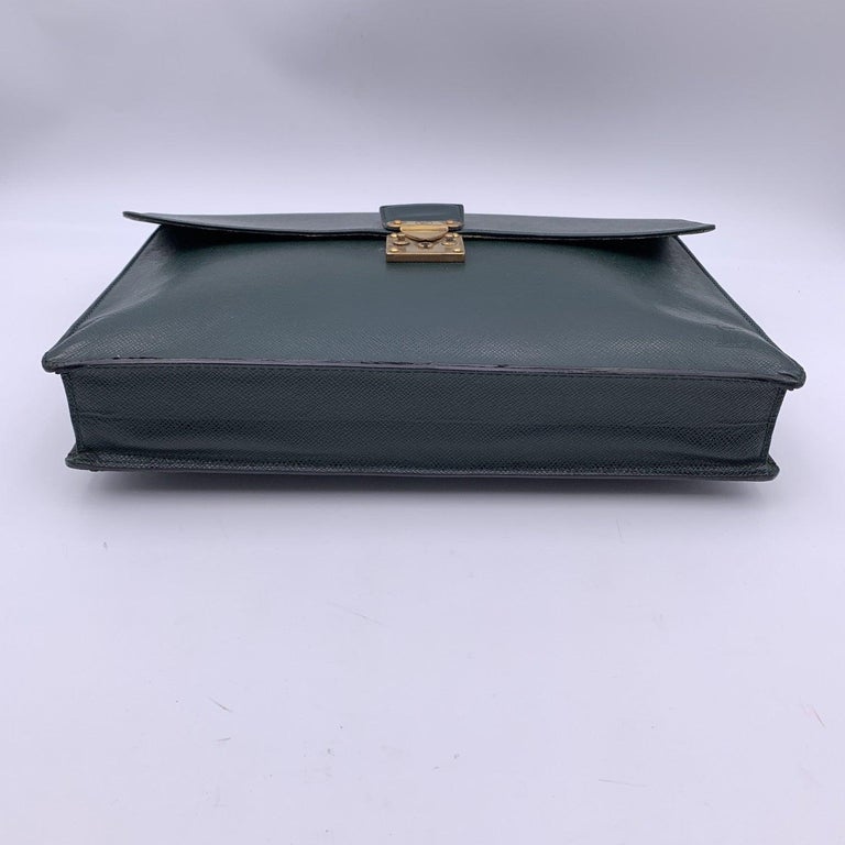 Bags Briefcases Louis Vuitton Green Taiga Leather Robusto 1 Compartment Briefcase