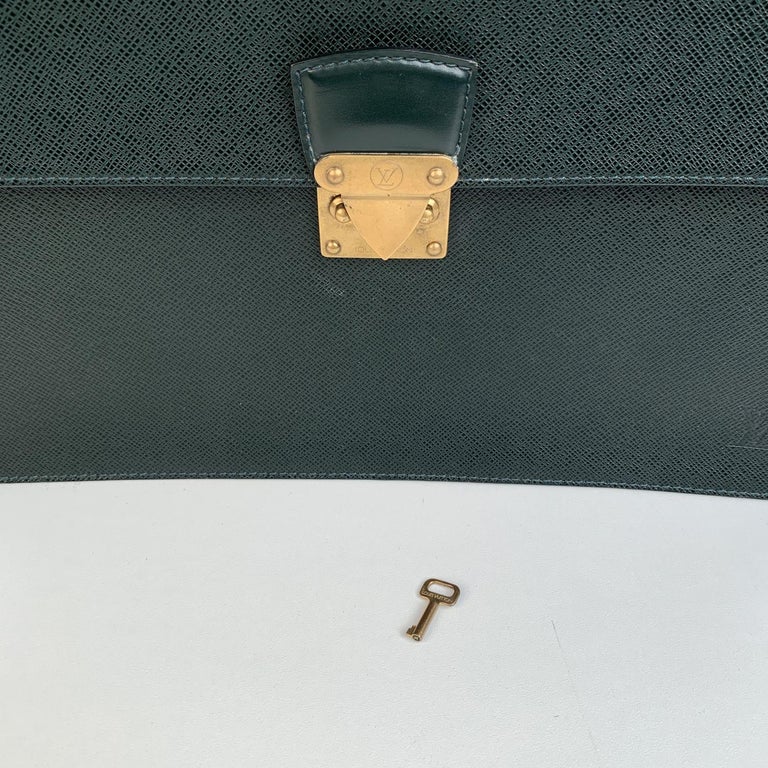 Louis Vuitton, Bags, Louis Vuitton Burgundy Taiga Leather Robusto  Briefcase Laptop Student Bag