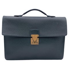 Vintage Louis Vuitton Green Taiga Leather Robusto 1 Compartment Briefcase
