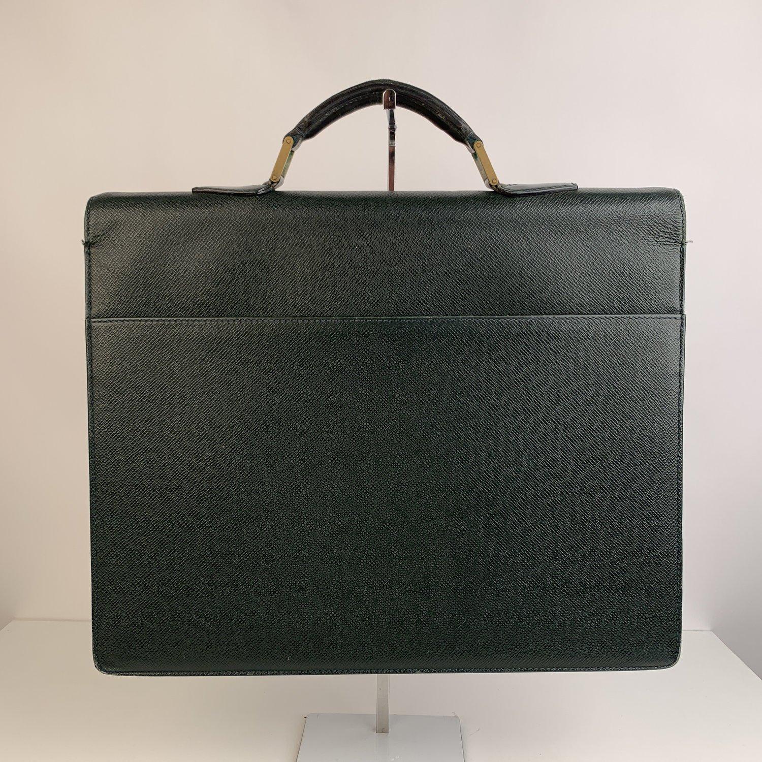 Louis Vuitton Green Taiga Leather Robusto 2 Compartments Briefcase 3