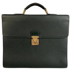 Louis Vuitton Green Taiga Leather Robusto 2 Compartments Briefcase