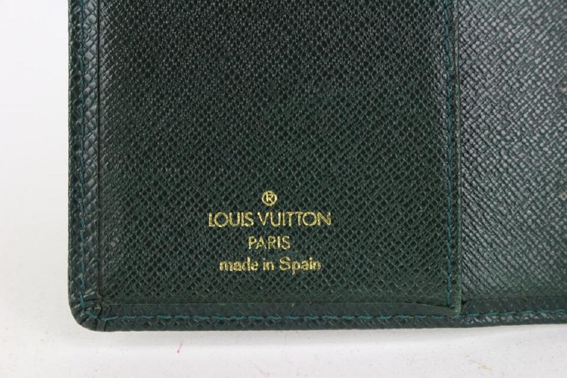 Women's Louis Vuitton Green Taiga Leather Small Ring Agenda PM 106lv727