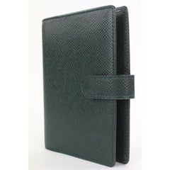 Louis Vuitton  Green Taiga Leather Small Ring Agenda PM 10lvs111