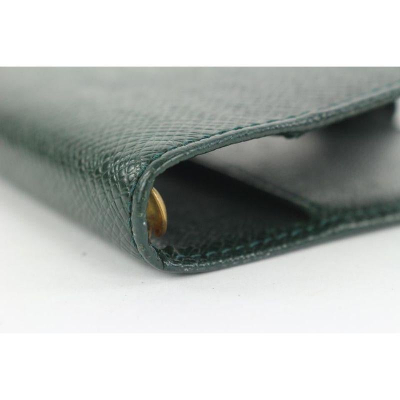 Louis Vuitton  Green Taiga Leather Small Ring Agenda PM 10lvs111 1