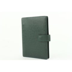 Louis Vuitton Green Taiga Leather Small Ring Agenda PM Diary Cover Book