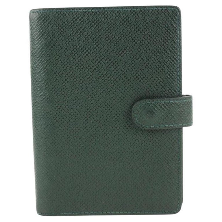 Louis Vuitton Green Taiga Leather Small Ring Agenda PM Diary Cover Book For  Sale at 1stDibs