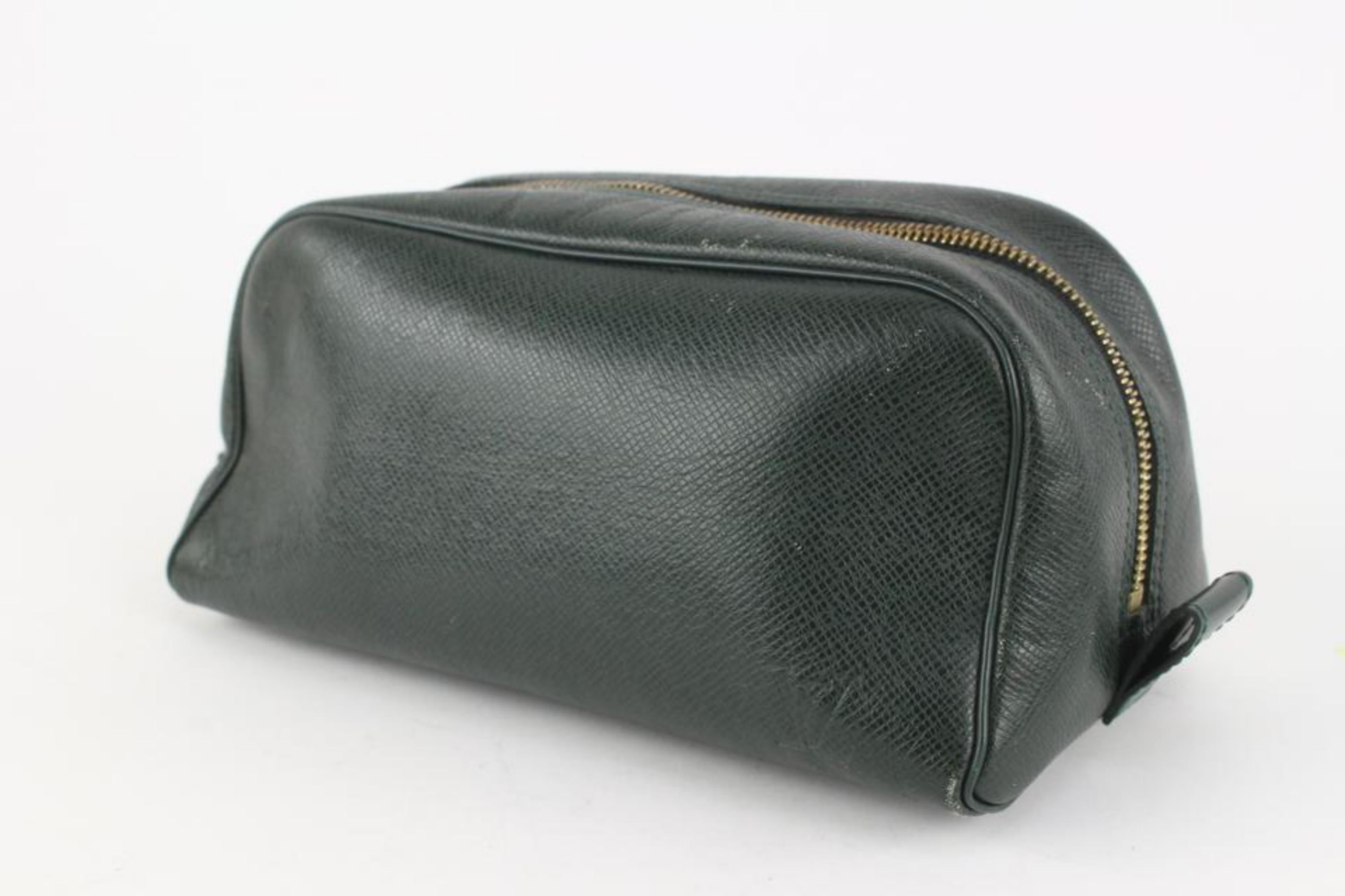 Louis Vuitton Green Taiga Leather Trousse Cosmetic Pouch Toiletry Case 1210lv40 6
