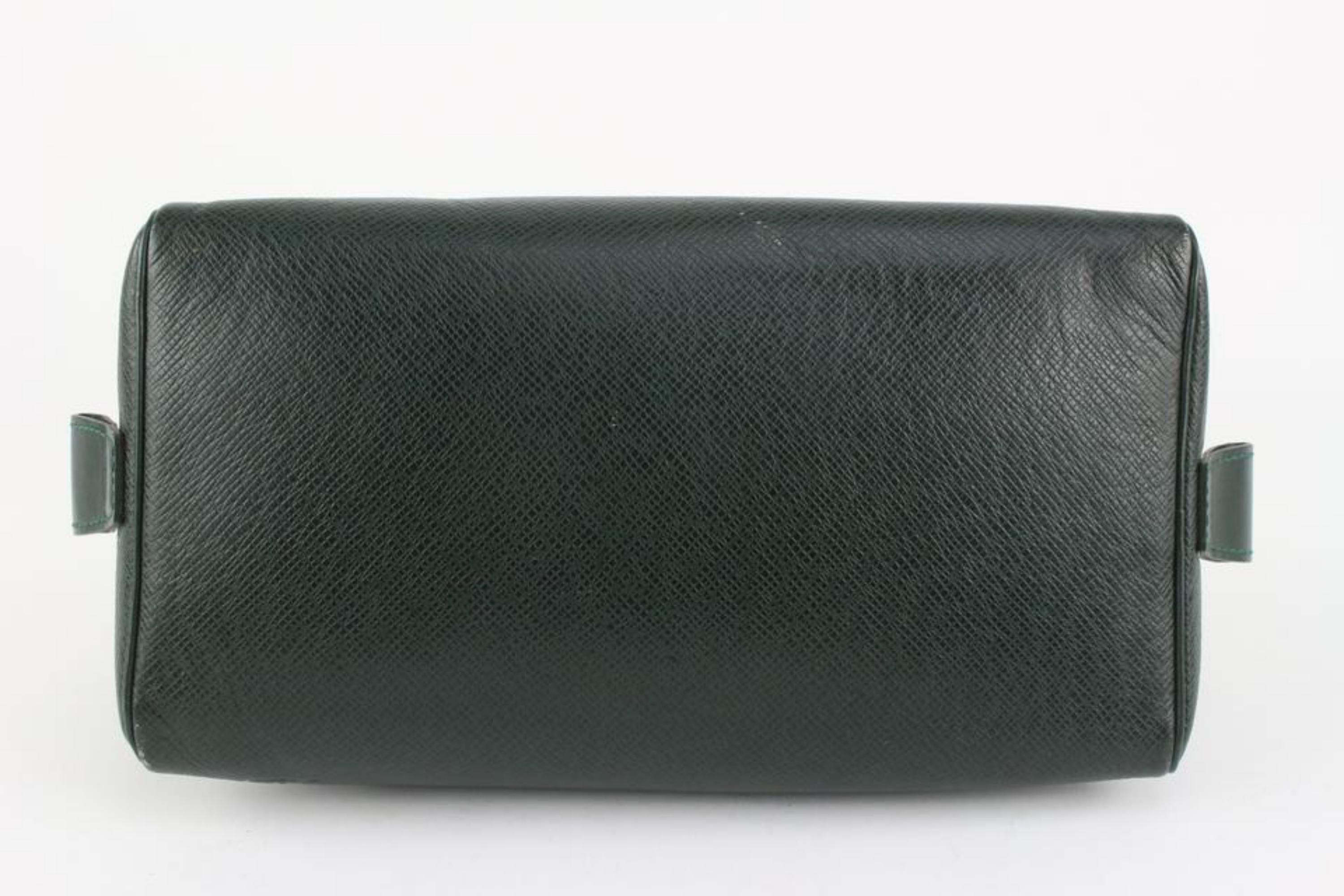 Black Louis Vuitton Green Taiga Leather Trousse Cosmetic Pouch Toiletry Case 1210lv40