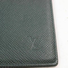 Louis Vuitton Green Taiga Long Wallet Diary Cover Agenda 860975