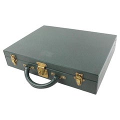 Vintage Louis Vuitton Green Taiga President Classeur Attach Hard Trunk Briefcase 1lv62