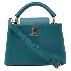 Louis Vuitton sac fourre-tout Capucines BB en cuir taurillon vert