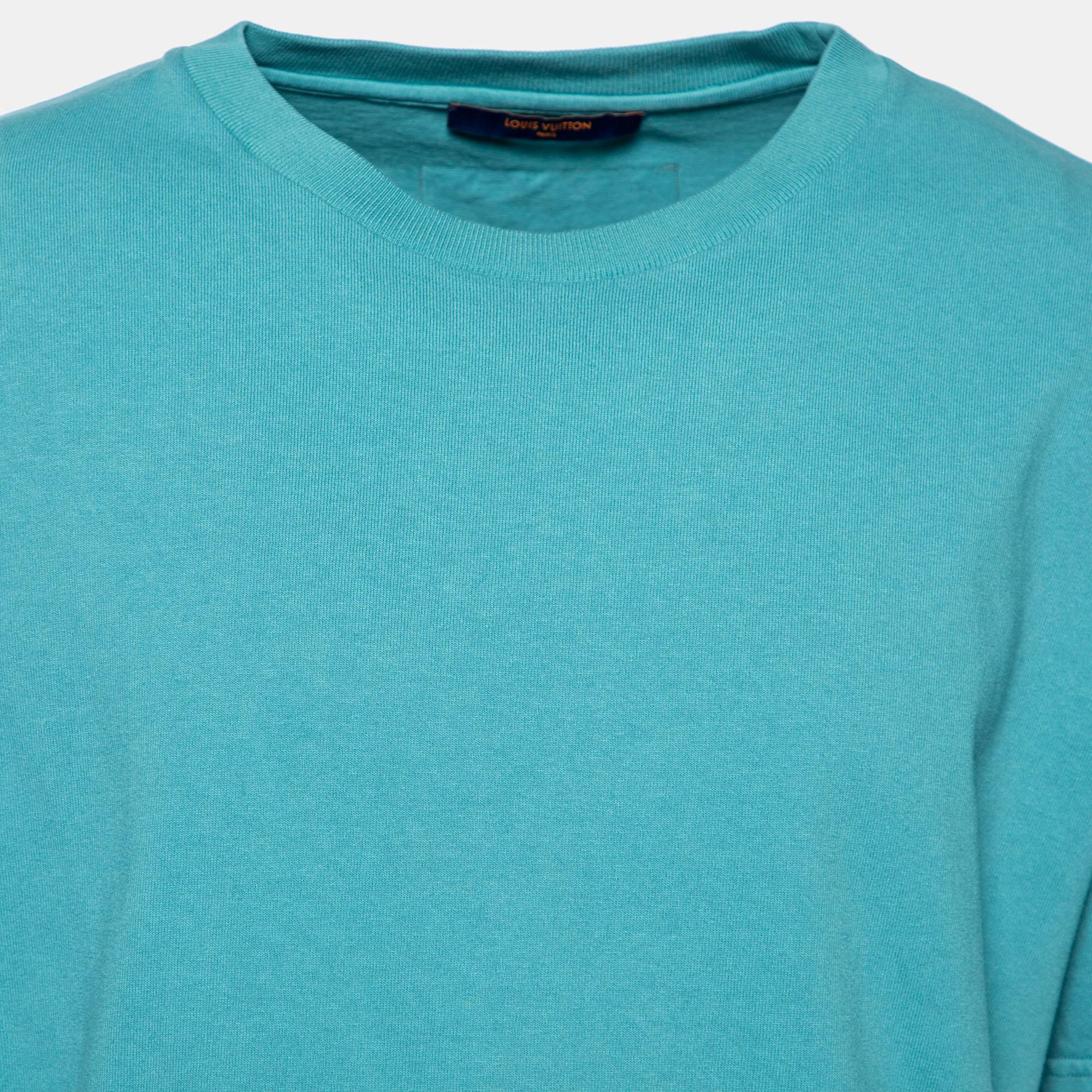 Übergroßes T-Shirt aus grünem Frottee-Strick von Louis Vuitton XL (Grün)