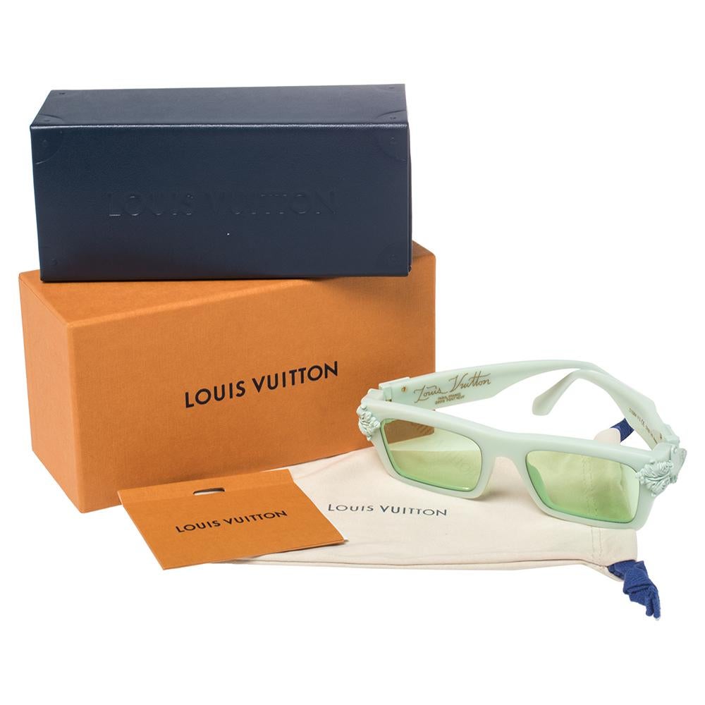 Louis Vuitton Green Tone/ Green Square Montgomery Sunglasses In Excellent Condition In Dubai, Al Qouz 2