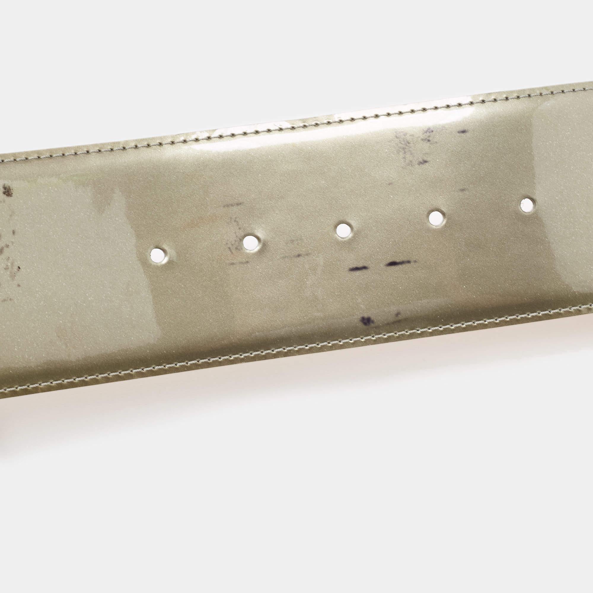 Louis Vuitton Green Vernis LV Initiales Belt 85CM 2