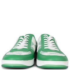 LOUIS VUITTON green & white Damier leather RIVOLI Sneakers Shoes 8
