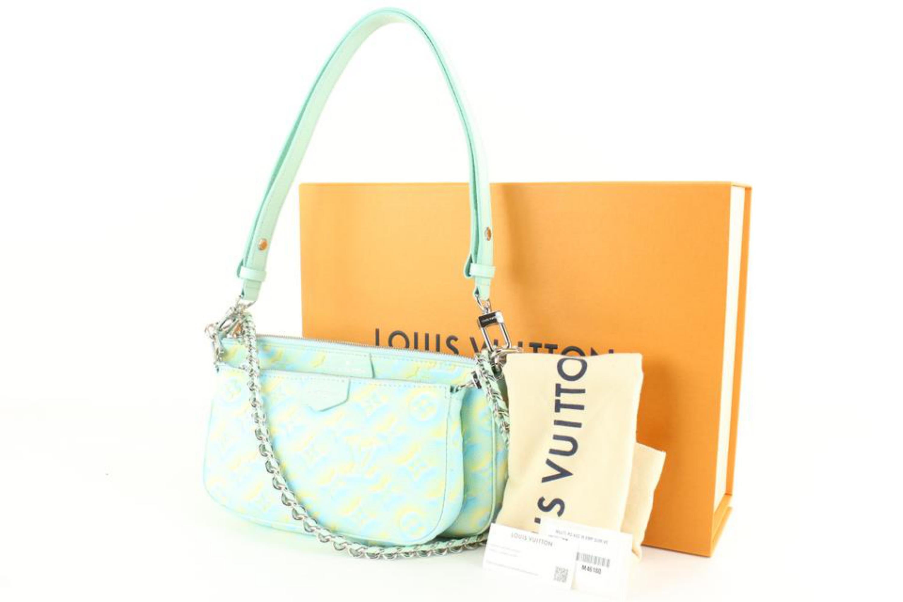 Louis Vuitton Green x Yellow Monogram Empreinte Stardust Multi Pochette 71lv825s For Sale 7