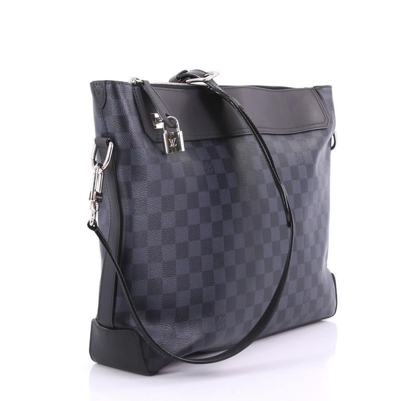 Black Louis Vuitton Greenwich Messenger Bag Damier Cobalt