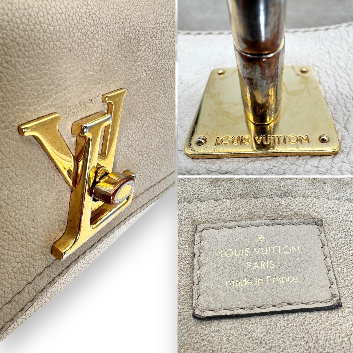 Louis Vuitton Greige Calfskin Lockme Chain Crossbody For Sale 3